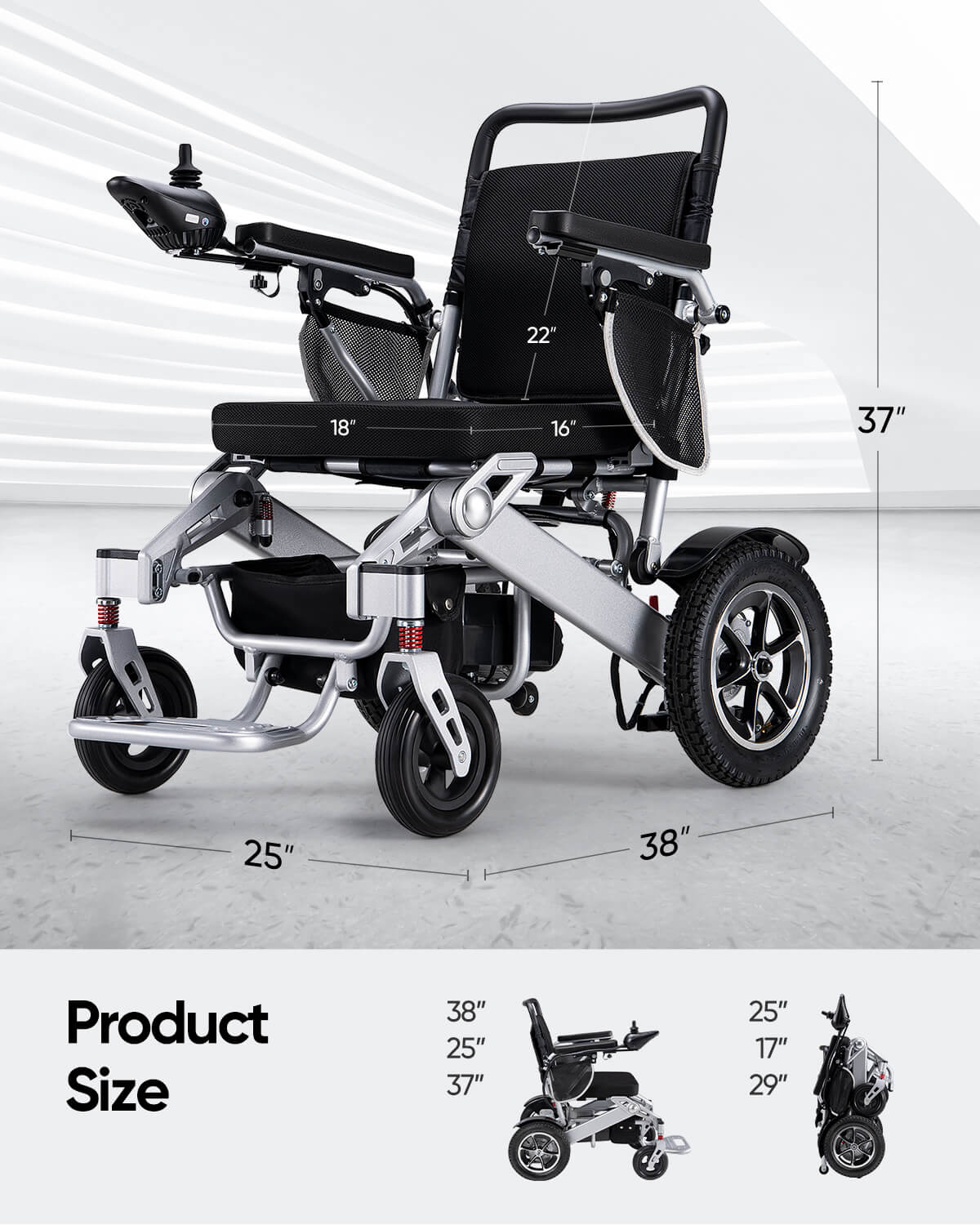Verpal Lightweight Intelligent Folding Power Wheelchair YL9000