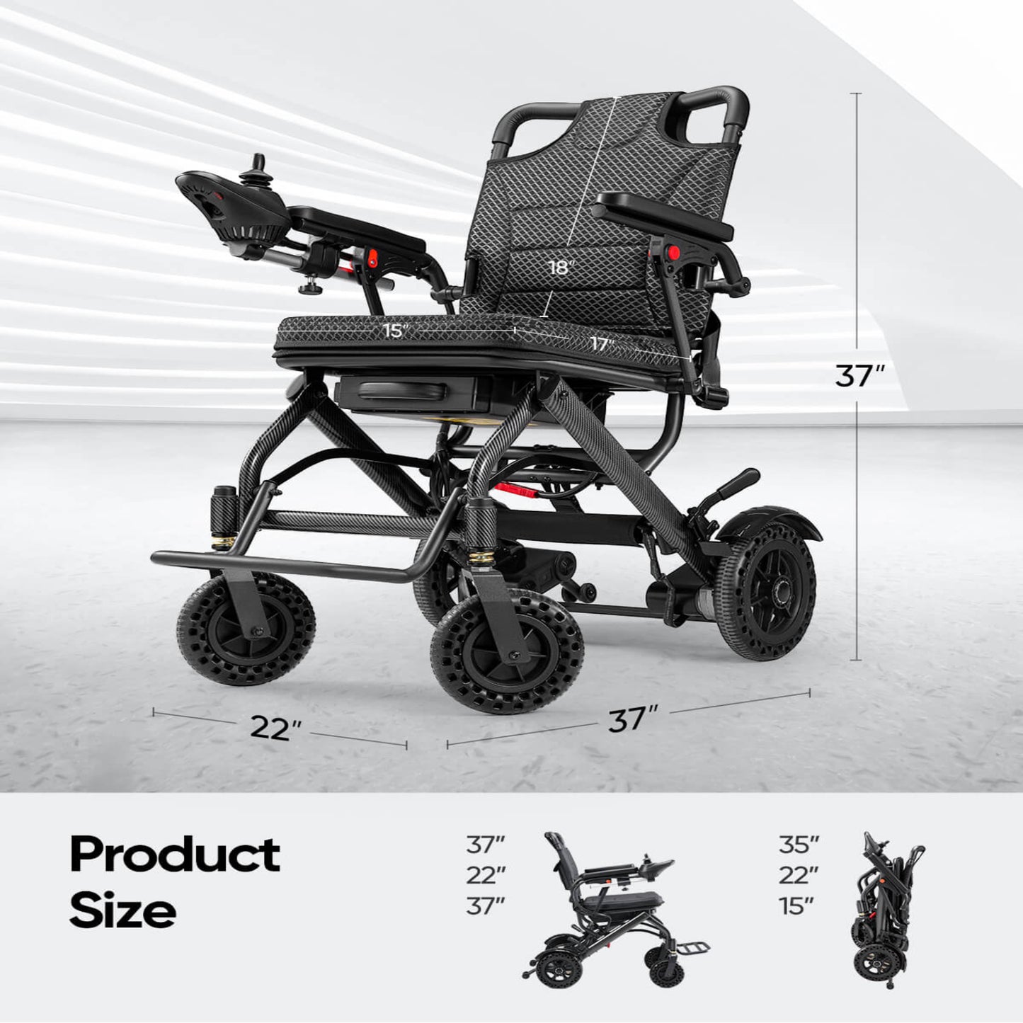 Verpal Airline Approval Lightweight Electric Wheelchair A03D