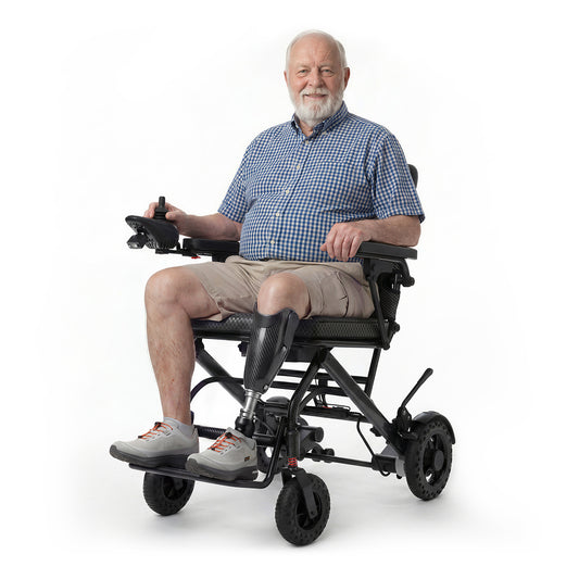 VerpalUK Upgrade Wide-Seat  Lightweigh Electric Wheelchair For Travel Capacity  12AH 18.5" Seat