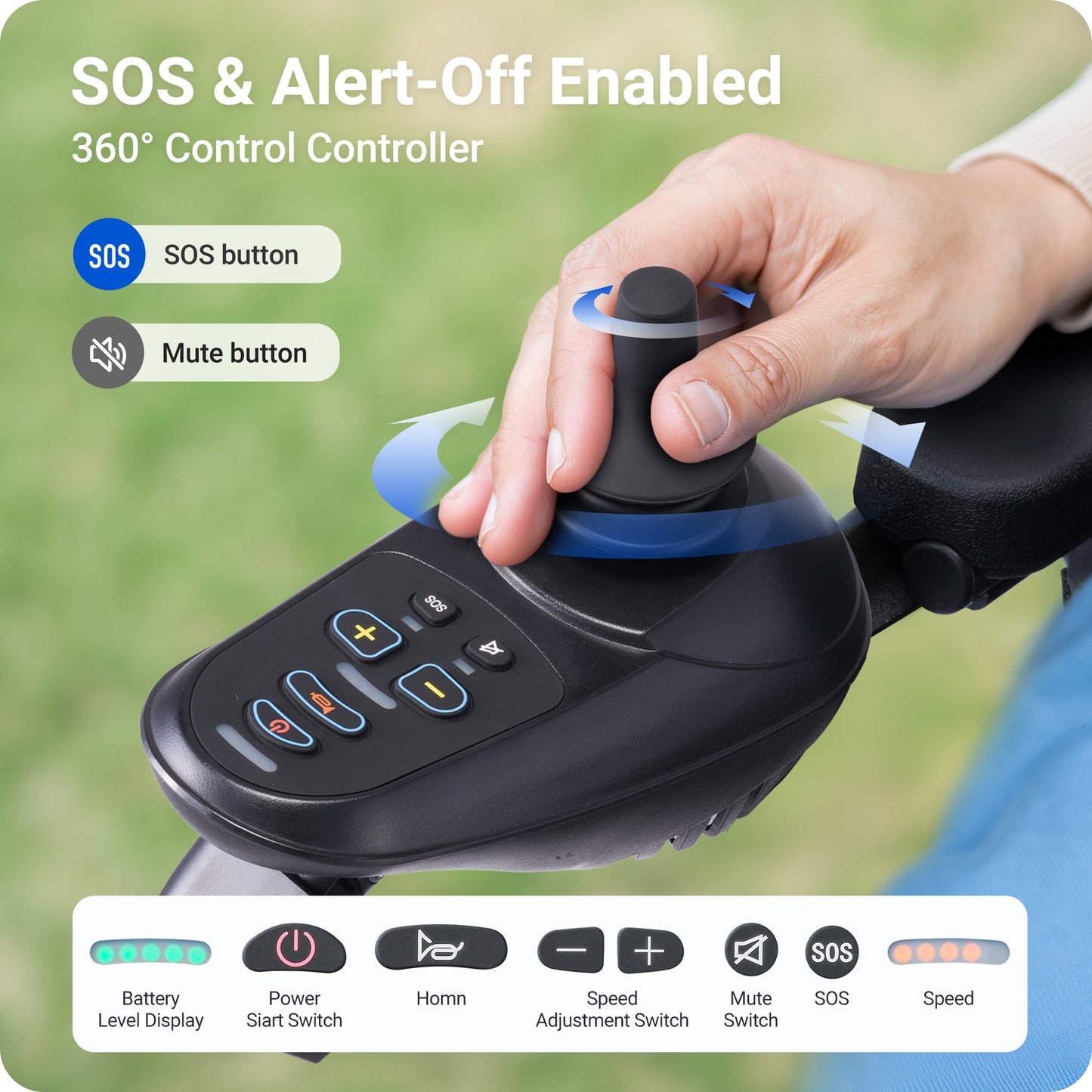 Verpal Long-Range Lightweight Electric Wheelchair with Powerful Motor E100Y