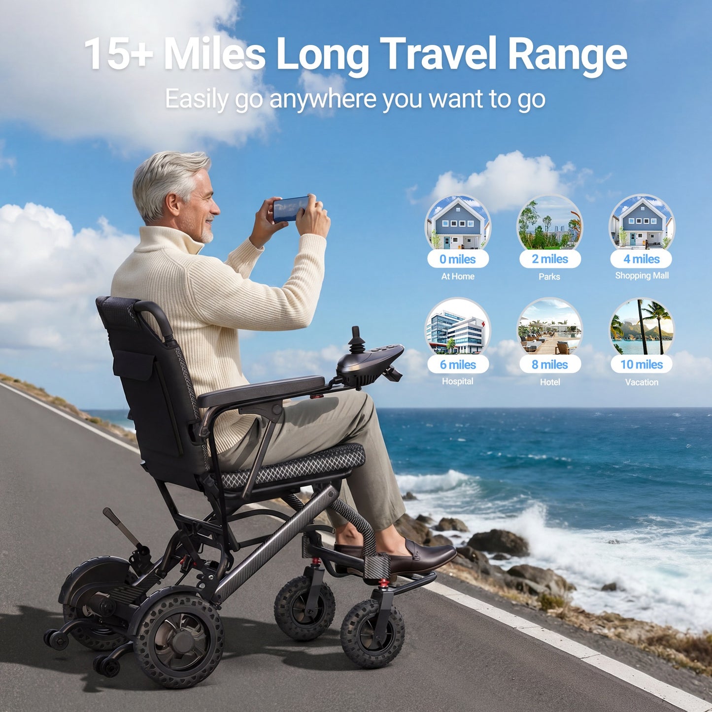 Verpal Upgrade Airline-Approved Lightweight Folding Electric Wheelchair