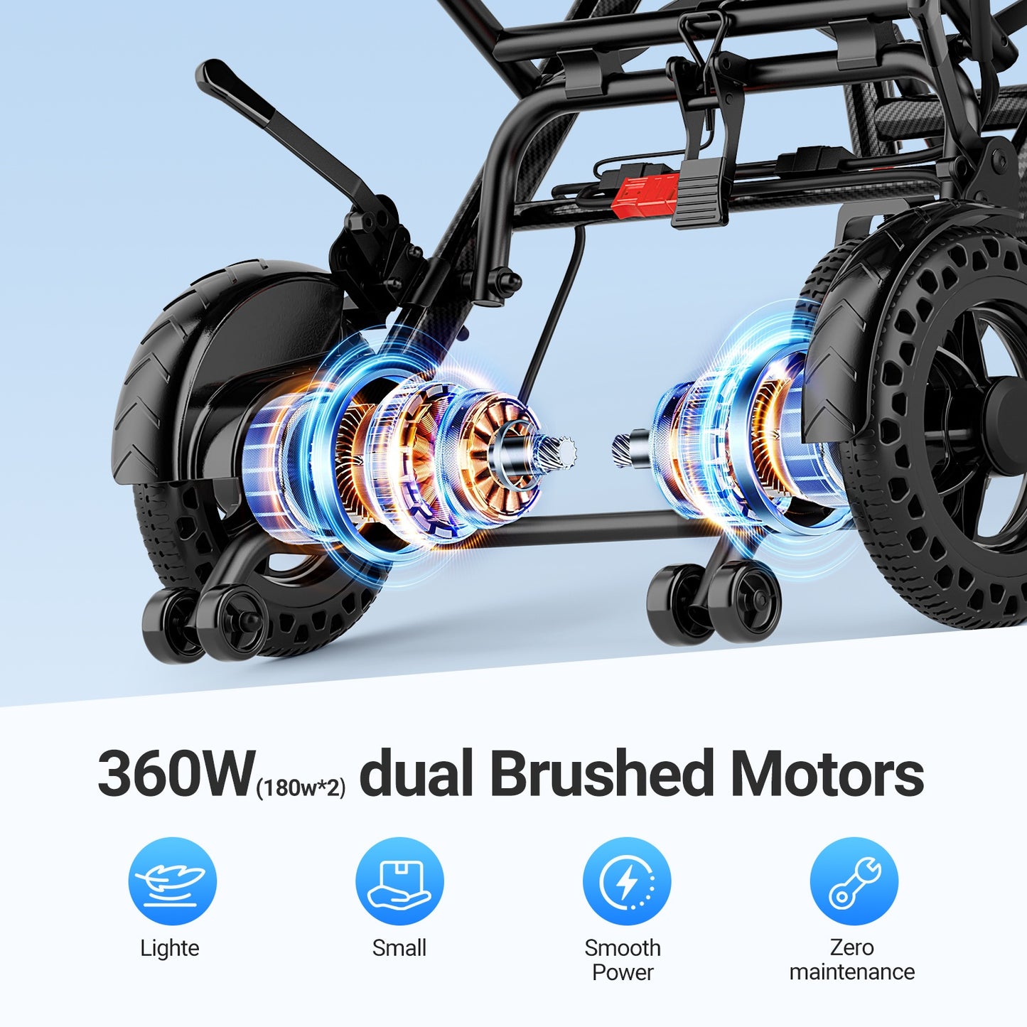 Verpal Upgrade Airline-Approved Lightweight Folding Electric Wheelchair