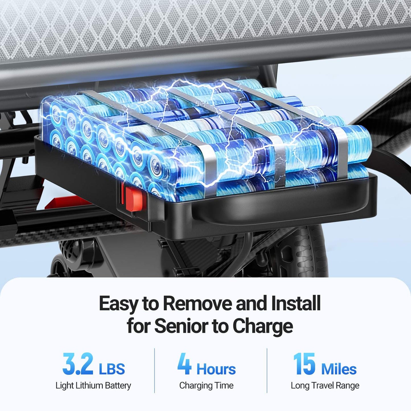 Verpal Upgrade Airline-Approved Lightweight Folding Electric Wheelchair