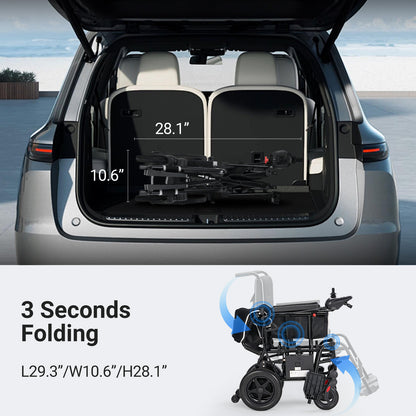 Verpal Outdoor All-Terrain 500W Foldable Power Wheelchair KR8810