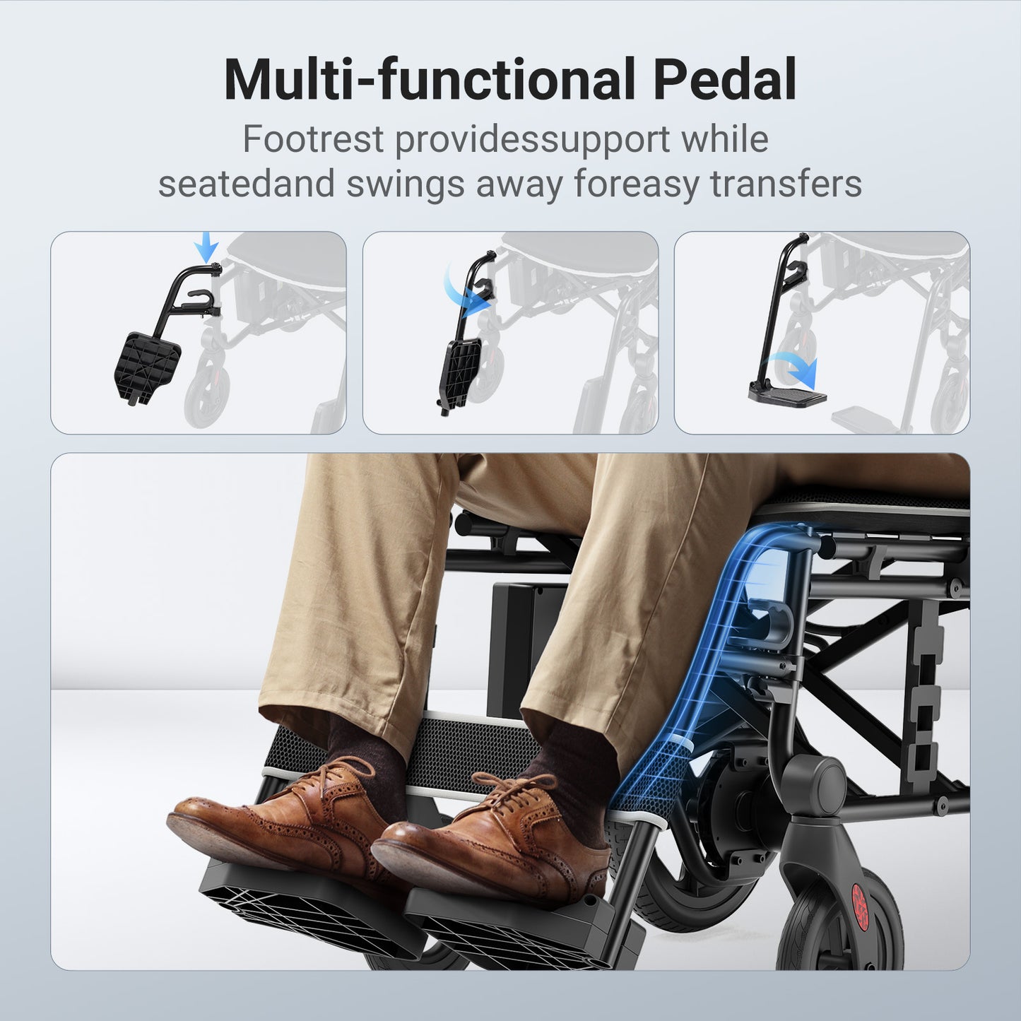 Verpal Outdoor All-Terrain 500W Foldable Power Wheelchair KR8810