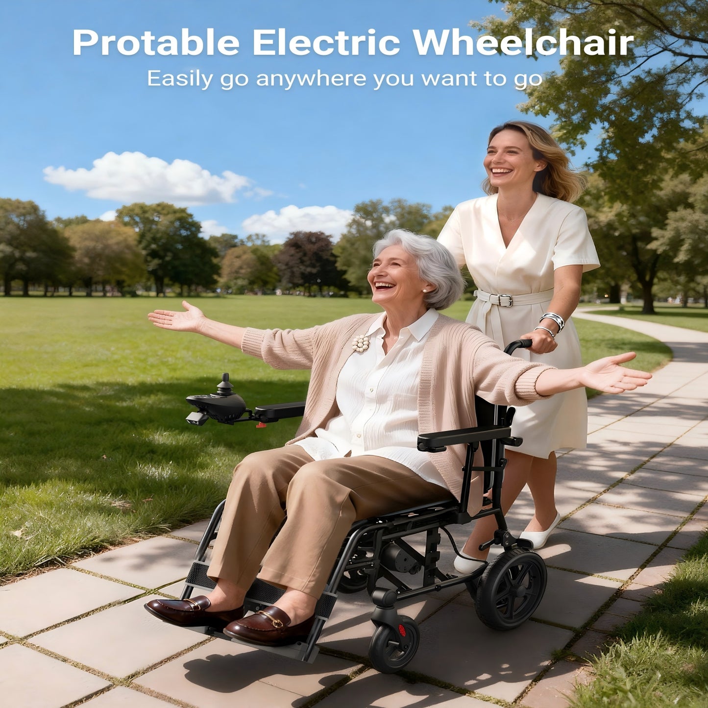 Verpal Outdoor All-Terrain 500W Foldable Power Wheelchair KR8810